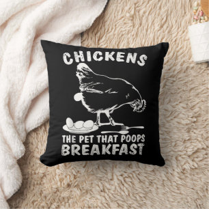 Funny Chickens Pet Gekackt Frühstück Bauer Kissen