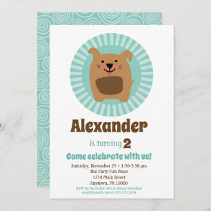 Funny Chien Chien Chiot Anniversaire Invitation Ga