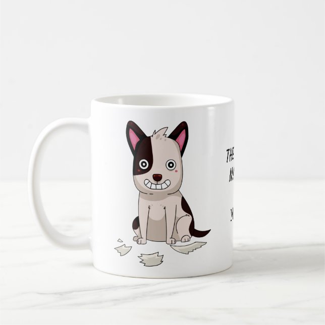 Funny Chien nom personnalisé & tasses de texte (Gauche)