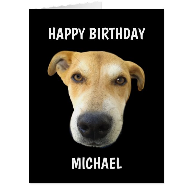 Funny Chien photo Anniversaire Grande carte person (Devant)