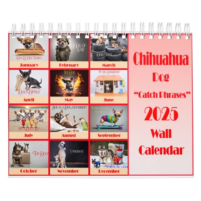 Funny Chihuahua 2025 Catchphrases Wall Calendar Kalender (Titelbild)