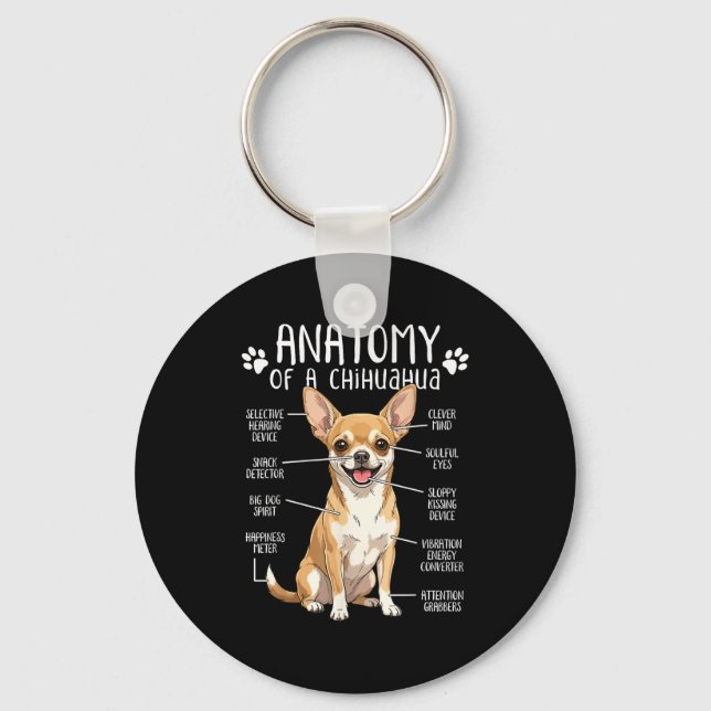 Funny Chihuahua Anatomy Of A Chihuahua Dog Owner P Schlüsselanhänger (Vorderseite)