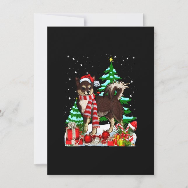 Funny Chihuahua Dog Christmas Xmas Cute Einladung (Vorderseite)