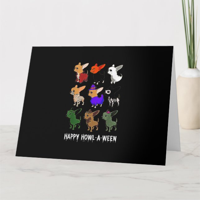 Funny Chihuahua Dog Halloween Happy Halloween Karte (Vorderseite)