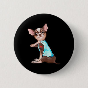 Funny Chihuahua Dog I Liebe Vater Tattoo Funny Chi Button
