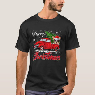 Funny Chihuahua Dog Riding Red Truck Weihnachts To T-Shirt