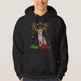 Funny Chihuahua Hund mit Antlern Frohe Weihnachten Hoodie