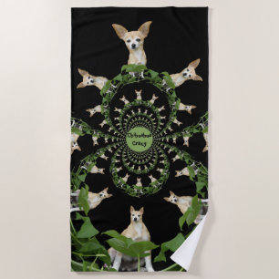 Funny Chihuahua Hund Niedlich Tan White Psychedeli Strandtuch