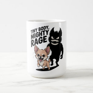 Funny Chihuahua Hund "Tiny Body, Mighty Rage" Kaffeetasse
