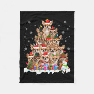 Funny Chihuahua Weihnachtsleuchten Tree Dog Lover Fleecedecke