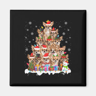 Funny Chihuahua Weihnachtsleuchten Tree Dog Lover Magnet