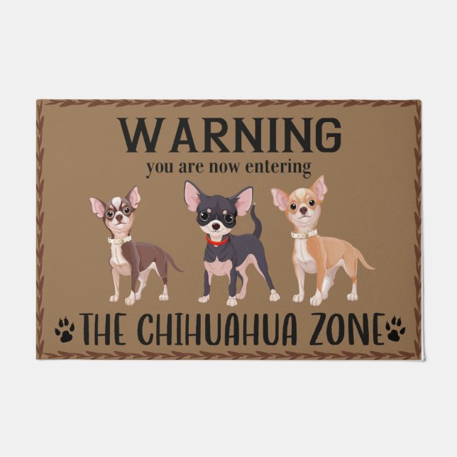 Funny Chihuahua Zone Doormat, Chihuahua House Fußmatte (Vorderseite)