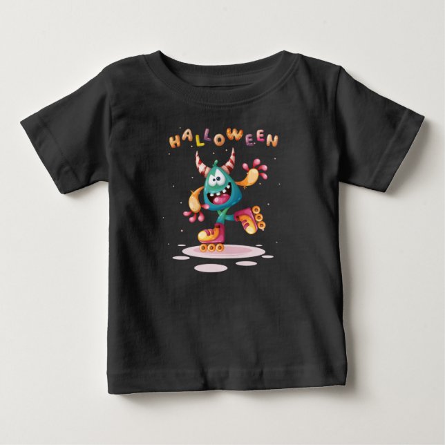 Funny Childish Halloween Monster Kleinkind Baby T- Baby T-shirt (Vorderseite)