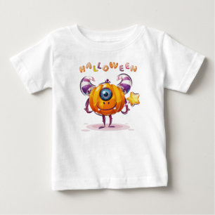 Funny Childish Halloween Pumpkin mit Zauberstab Baby T-shirt