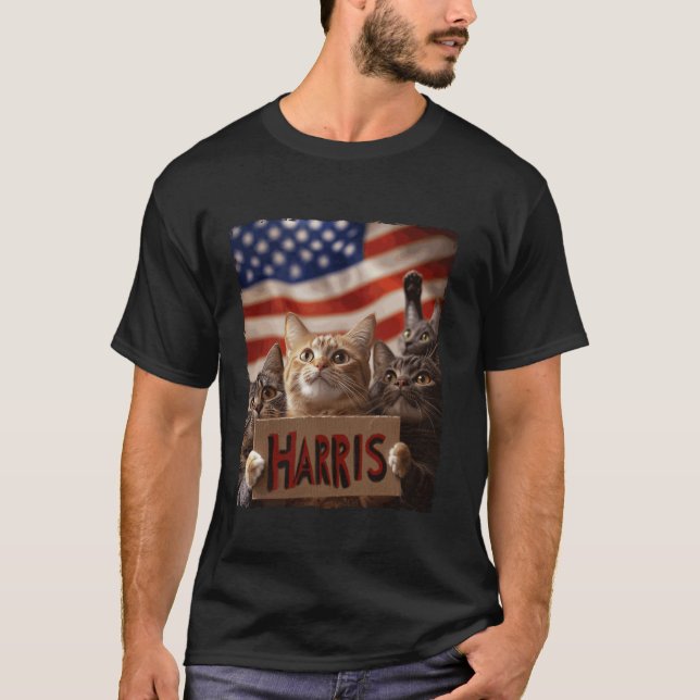Funny Childless Cat Ladys For Harris 2024 T Shirt (Vorderseite)