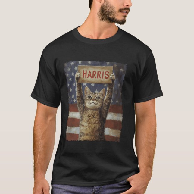 Funny Childless Cat Ladys For Harris 2024 T Shirt (Vorderseite)