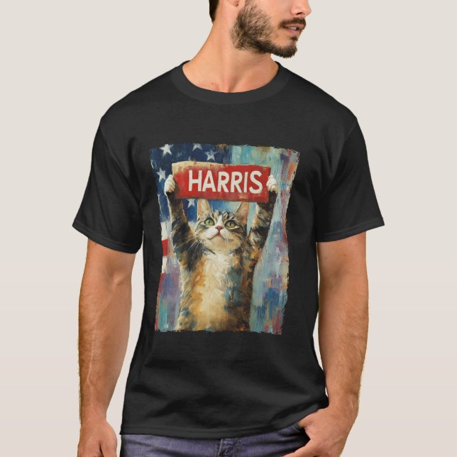 Funny Childless Cat Ladys For Harris 2024 T Shirt (Vorderseite)