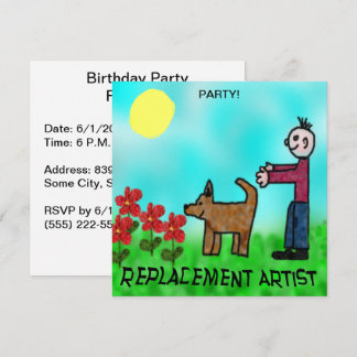 Funny Childlike Replacement Artist Birthday Einladung