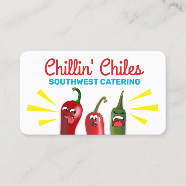 Funny Chile Chili Paprikaschoten Südwestmexikanisc Visitenkarte (Vorderseite)