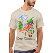 Funny Chili Frohe Weihnachten unter Parasol und We