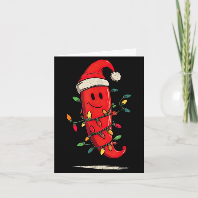 Funny Chili Pepper Christmas Graphics Lights Lover Karte (Vorderseite)