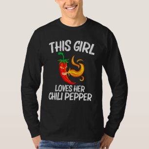Funny Chili Pfeffer für Mädchen Jungen Rot scharfe T-Shirt