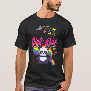 Funny Chill Out Niedlich Panda Meditat Meditat Gra T-Shirt