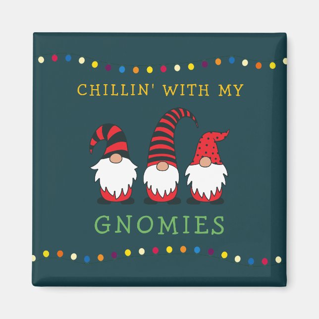 Funny Chillin' mit meinen Gnomen Weihnachtslöffel  Magnet (Vorne)