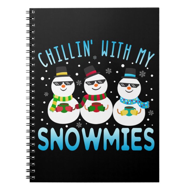Funny Chillin' mit meinen Schneemassen Weihnachten Notizblock (Vorderseite)