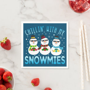 Funny Chillin' mit meinen Schneemassen Weihnachten Serviette
