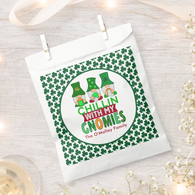 Funny Chillin mit My Gnomies St Patricks Day Geschenktütchen (Ausgeschnitten)