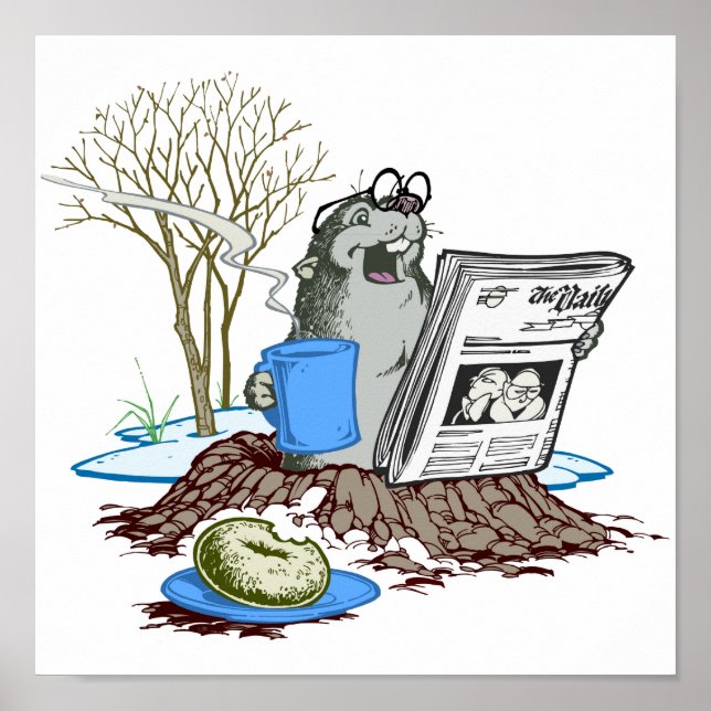 Funny Chillin' Out Groundhog Poster (Vorne)