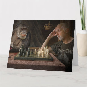 FUNNY CHIMPANZEE AMI CARTE D'ANNIVERSAIRE POUR LUI