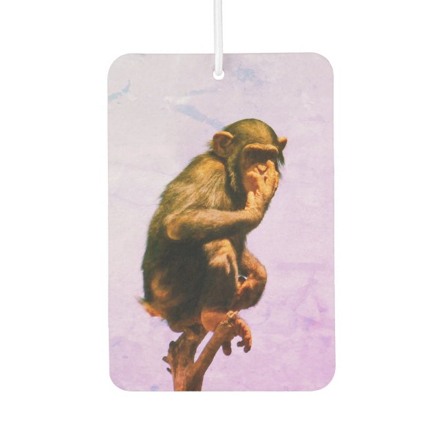 Funny Chimpanzee Baby Autolufterfrischer (Vorderseite)