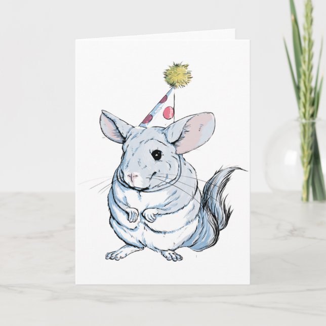 Funny Chinchilla carte d'anniversaire (Devant)