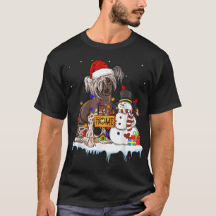 Funny Chinese Creed Dog Christmas Snowman Xmas L T-Shirt