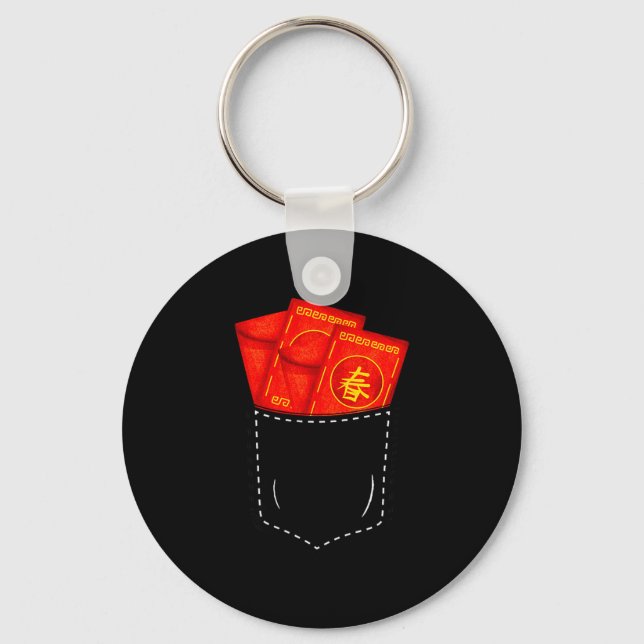 Funny Chinese New Year Fake Cket Red Envelopes Luc Schlüsselanhänger (Vorderseite)
