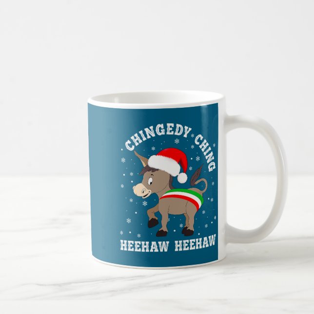 Funny Chingedy Ching Hee Haw Santa Merry Christmas Kaffeetasse (Rechts)