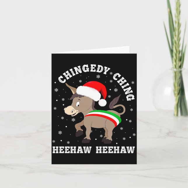 Funny Chingedy Ching Hee Haw Santa Merry Christmas Karte (Vorderseite)