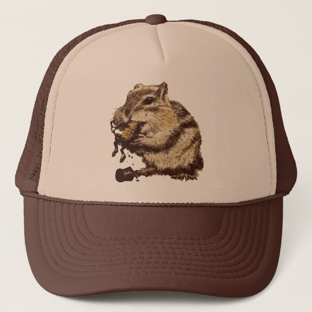 Funny Chipmunk aß eine Maisperson Truckerkappe (Vorderseite)