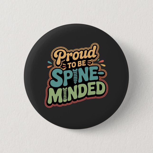 Funny Chiropractor gibt Spieß für Gesundheit Button (Vorderseite)