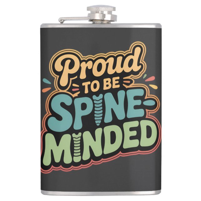 Funny Chiropractor gibt Spieß für Gesundheit Flachmann (Vorderseite)