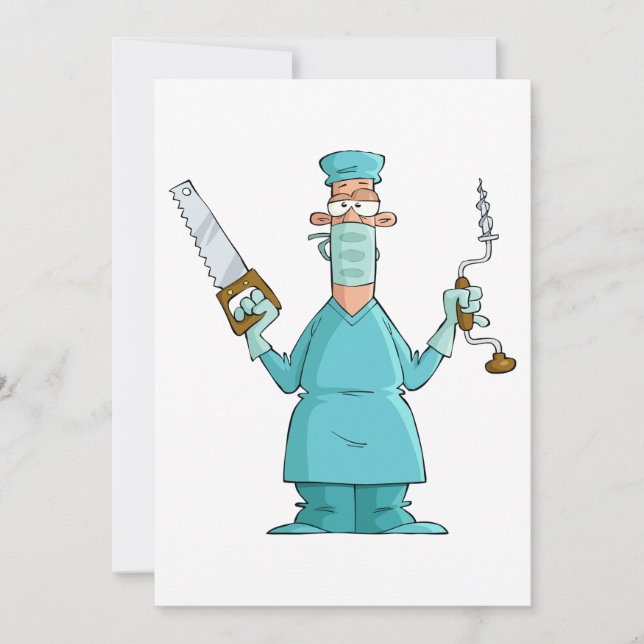 Funny Chirurg Cartoon Unglaublich witzig Medizin S Einladung (Vorderseite)