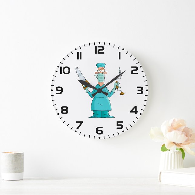 Funny Chirurg Cartoon Unglaublich witzig Medizin S Große Wanduhr (Von Creator hochgeladen)