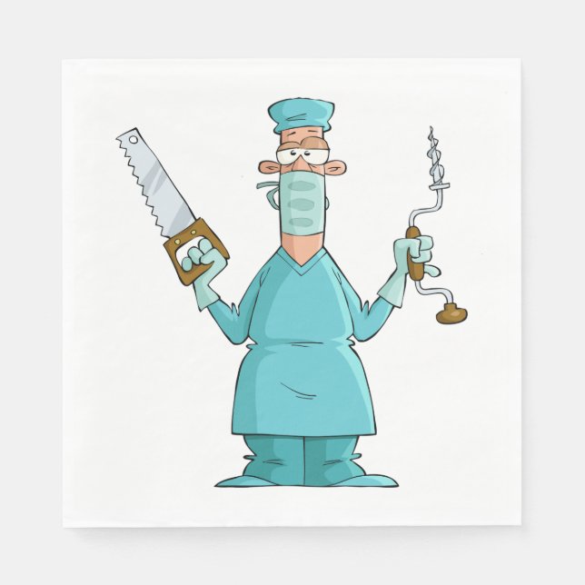 Funny Chirurg Cartoon Unglaublich witzig Medizin S Serviette (Vorderseite)