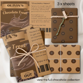 FUNNY Chocoholics - Schokolade-Leckereien gepackt Geschenkpapier Set