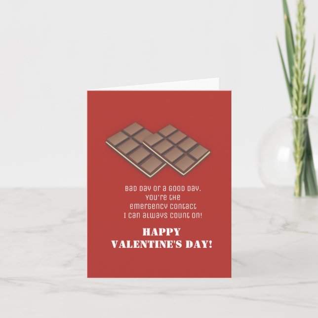 Funny Chocolate Bar Valentine's Day Card Karte (Vorderseite)