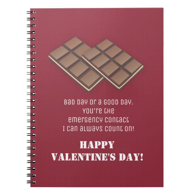 Funny Chocolate Bar Valentine's Day Message Notizblock (Vorderseite)