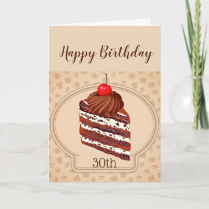 Funny Chocolate Cake 30ème Carte d'anniversaire de