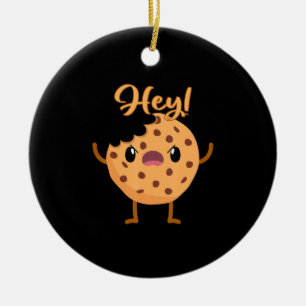 Funny Chocolate Chip Cookie Ein Biss aus dem Haus  Keramik Ornament